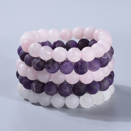 Natural Gemstone Beads Stretch Bracelets BJEW-JB04169-1