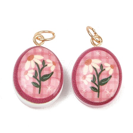 Printed Opaque Acrylic Pendants SACR-P036-01H-G-1