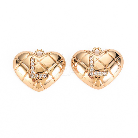 Brass Micro Pave Clear Cubic Zirconia Pendants KK-S360-144L-NF-1