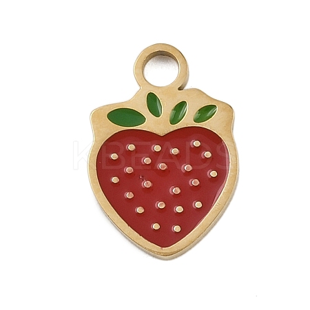 304 Stainless Steel Enamel Charms STAS-I338-01G-10-1