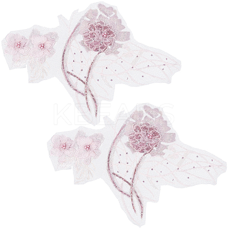 Flower Lace Embroidery Sewing Fiber Appliques DIY-WH20011-90A-1