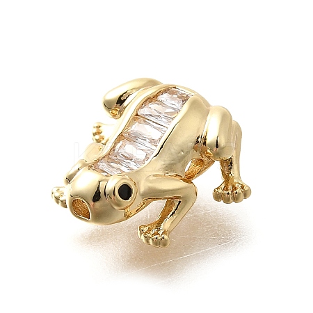 Brass with Cubic Zirconia Beads KK-Q035-14G-1