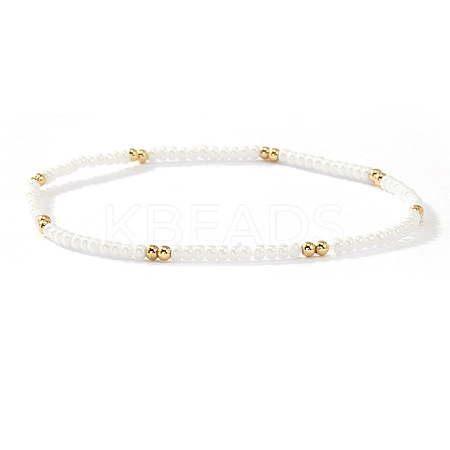 Fashion Plastic Imitation Pearl & Brass Beaded Stretch Bracelets for Women SF7008-5-1