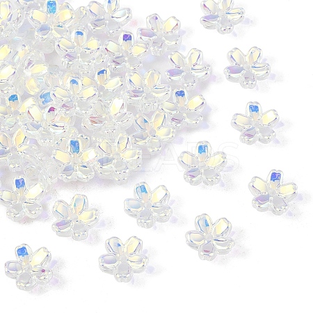 50Pcs Transparent Electroplate Glass Bead Caps EGLA-YW0007-17D-1