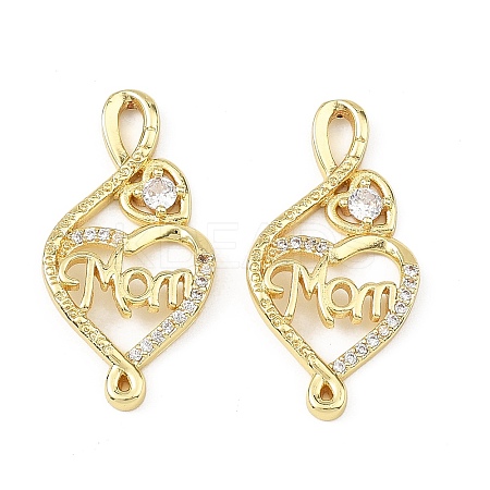 Mother's Day Brass Micro Pave Clear Cubic Zirconia Pendants CU-B002-04G-1
