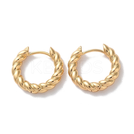 Twist Rings Brass Hoop Earrings for Women EJEW-B056-15G-1