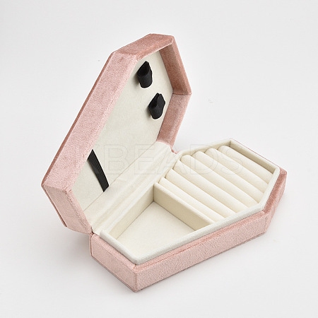 Coffin Shaped Velvet Jewelry Storage Boxes DARK-PW0001-116B-1