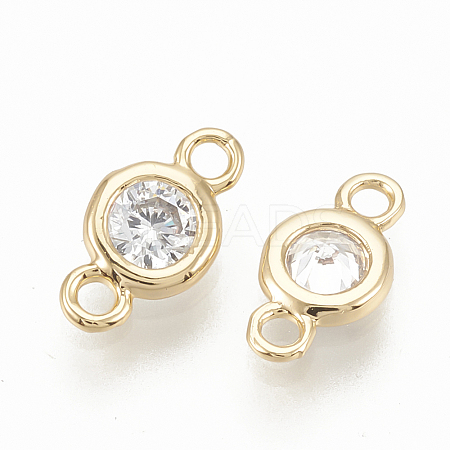 Brass Cubic Zirconia Links X-ZIRC-Q014-089G-1