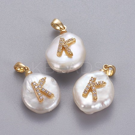 Natural Cultured Freshwater Pearl Pendants KK-L187-A-01K-1