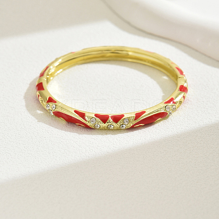 Fashionable Casual Retro Alloy Rhinestone Bangles with Enamel for Women QT6970-9-1
