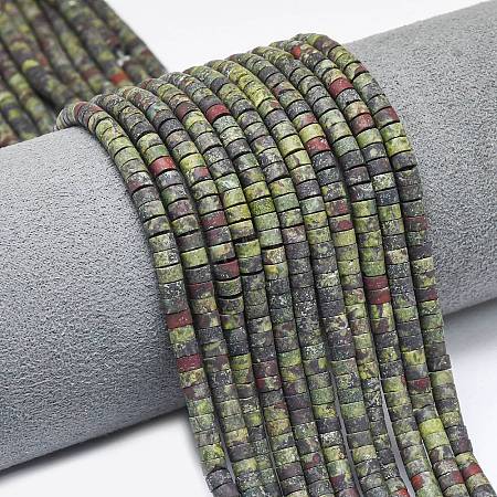 Natural Dragon Blood Jasper Beads Strands G-P575-B21-4x2mm-1