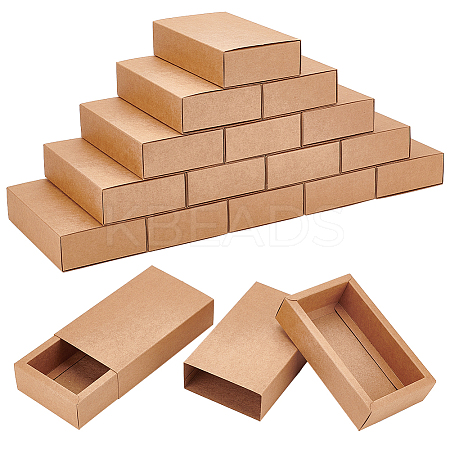 Kraft Paper Storage Gift Drawer Boxes CON-WH0095-56C-1