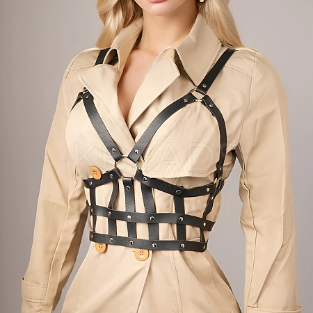Punk Goth PU Leather Fashion Body Chain Belts WGC1161-01-1