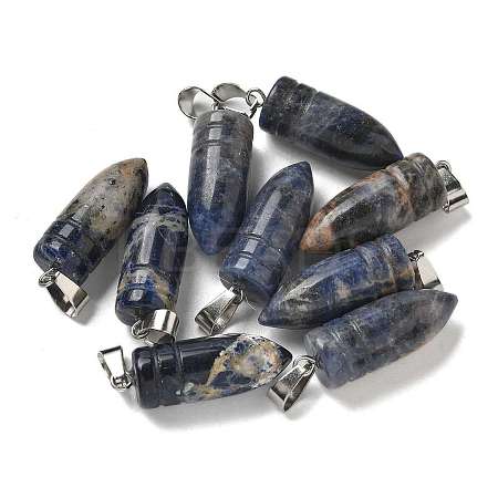 Natural Sodalite Pointed Pendants G-B127-18P-10-1
