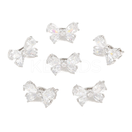 SHEGRACE Brass Micro Pave Clear Cubic Zirconia Twister Clasps XGRQ5K835-829P-1