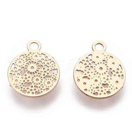 Rack Plating Brass Filigree Charms KKC-T001-48KC-1