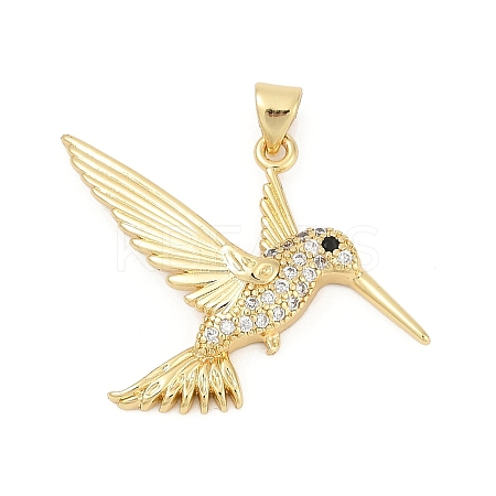 Brass Micro Pave Cubic Zirconia Pendants KK-U058-26G-1