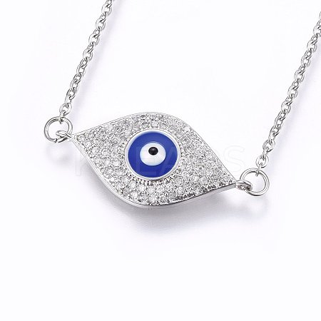 Brass Micro Pave Cubic Zirconia Pendant Necklaces NJEW-L146-06P-1