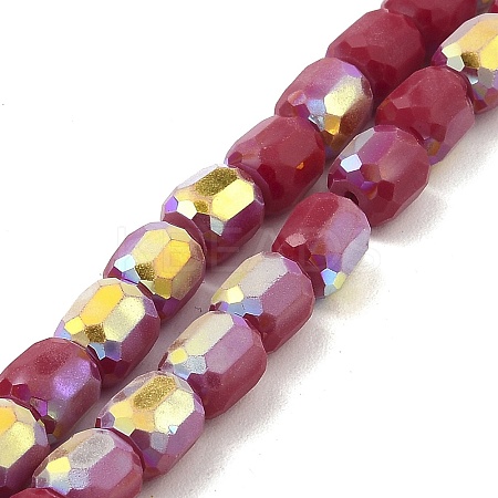 Frosted Imitation Jade Glass Beads Strands GLAA-P058-08A-10-1