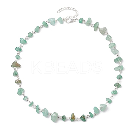 Natural Green Aventurine Chip Beaded Necklaces NJEW-JN05140-05-1