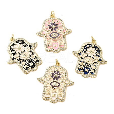 Brass Micro Pave Cubic Zirconia Pendants KK-I378-17G-1