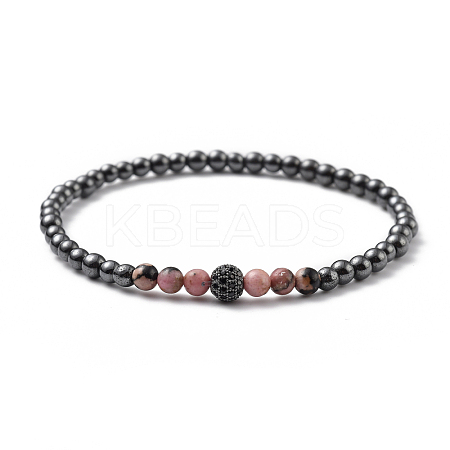 Round Beaded Stretch Bracelets BJEW-JB05328-05-1
