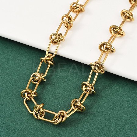 304 Stainless Steel Kont Link Chain Necklace for Men Women NJEW-P269-02G-1