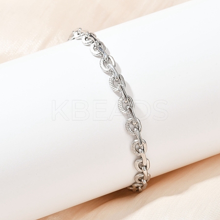 201 Stainless Steel Cuba Style Chian Bracelet for Men LS-BJEW-B138-06P-01-1