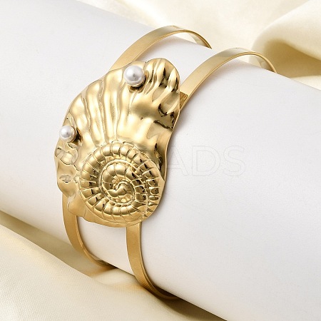 Stylish 304 Stainless Steel Cuff Bangles BJEW-K302-01D-G-1