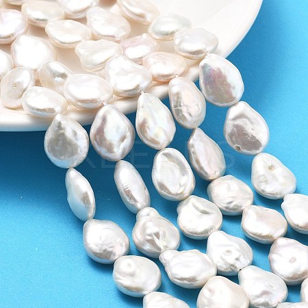 Natural Baroque Keshi Pearl Beads Strands PEAR-B004-16F-02A-01-1