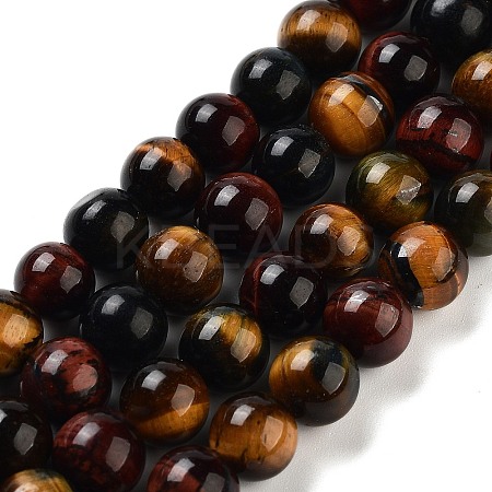Natural Tiger Eye Beads Strands G-G448-8mm-21AB-1