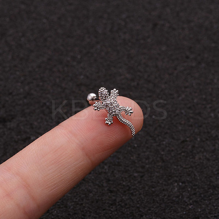 Brass Micro Pave Clear Cubic Zirconia Cartilage Earrings for Women WG50079-01-1