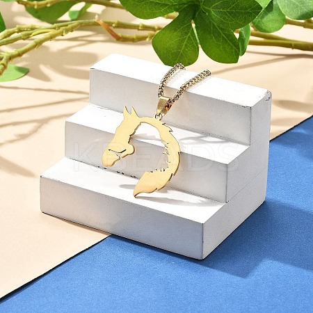 201 Stainless Steel Pendant Necklaces for Women LS-NJEW-U021-07G-1
