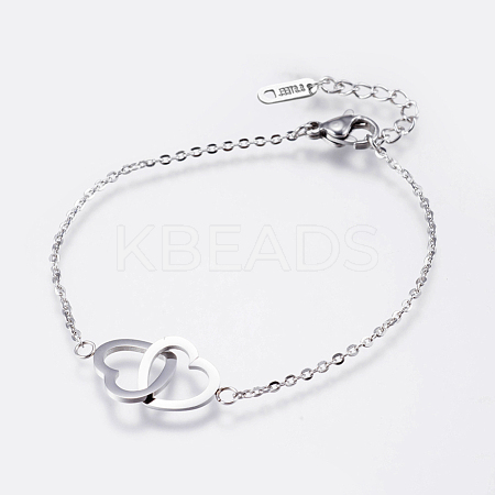 Tarnish Resistant 304 Stainless Steel Link Bracelets BJEW-F311-02P-1
