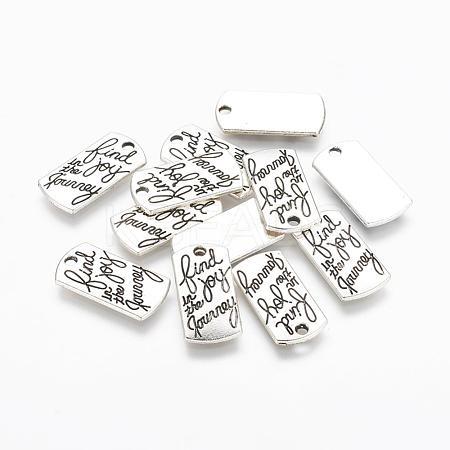 Tibetan Style Alloy Rectangle Pendants TIBEP-Q043-049-RS-1