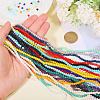 21 Strands 21 Colors Opaque Solid Color Glass Beads Strands EGLA-GO0001-03-3