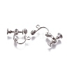 Rack Plated Brass Screw Clip-on Earring Findings X-KK-P169-04P-2