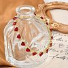Brass Micro Pave Red Cubic Zirconia Link Chain Bracelets for Women BJEW-M047-01A-3