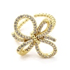 Rack Plating Brass Micro Pave Cubic Zirconia Finger Ring RJEW-C072-33H-G-2