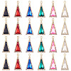 36Pcs 6 Colors Zinc Alloy Glass Pendants ALRI-TA0001-36-3