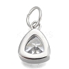 304 Stainless Steel Cubic Zirconia Pendant X-ZIRC-P080-B09-2