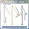 3 Pairs 3 Colors Alloy Rhineetone Link Bra Straps AJEW-CY0001-76-2