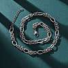 304 Stainless Steel Byzantine Chain Necklaces NJEW-T016-16P-2