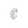 Non-Tarnish 304 Stainless Steel Flat Round with Sun Wrap Open Cuff Ring for Women LS-RJEW-S405-222P-3