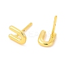 Brass Hollow Out Initial Letter Stud Earrings EJEW-A044-01G-U-2