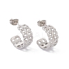 Non-Tarnish 304 Stainless Steel Curb Chains Wrap Stud Earrings EJEW-G314-03A-P-1