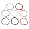 Heart Natural Gemstone & Stainless Steel Beads Stretch Bracelets for Women BJEW-JB13347-2