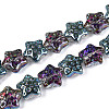 Electroplate Transparent Glass Beads Strands EGLA-N020-02F-1
