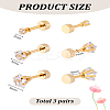 3 Pairs 3 Sizes Star Glass Ear Fake Plugs EJEW-LP0001-14-2