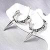 C-Shaped with Cone Brass Stud Earrings EJEW-S261-06G-2